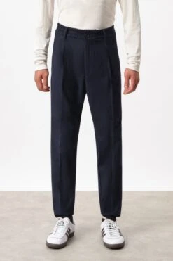 DRYKORN Casual Hose Mit Bundfalte In Softem Flanell Blau