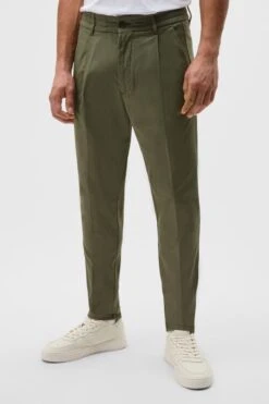 DRYKORN Casual Hose Mit Bundfalte Aus Baumwoll-Twill Grün