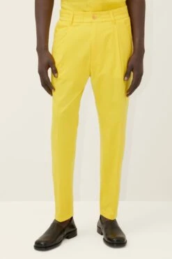 DRYKORN Casual Hose Mit Bundfalte Aus Baumwoll-Stretch Gelb