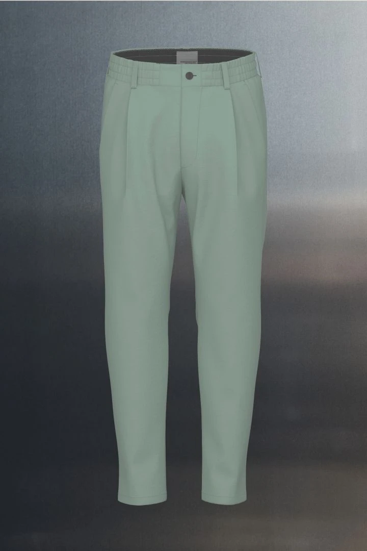 Casual Hose Mit Bundfalte Aus Technischer Baumwolle Grün 8 Casual Hose Mit Bundfalte Aus Technischer Baumwolle Grün - Image 6