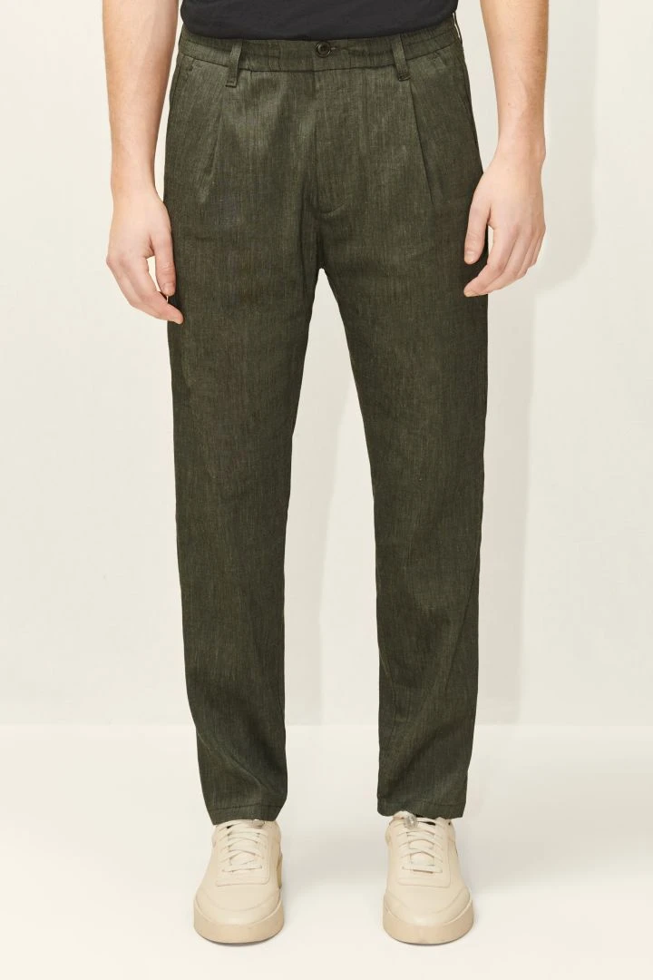 DRYKORN Casual Hose Mit Bundfalte Aus Leinen-Mix Grün 3 DRYKORN Casual Hose Mit Bundfalte Aus Leinen-Mix Grün