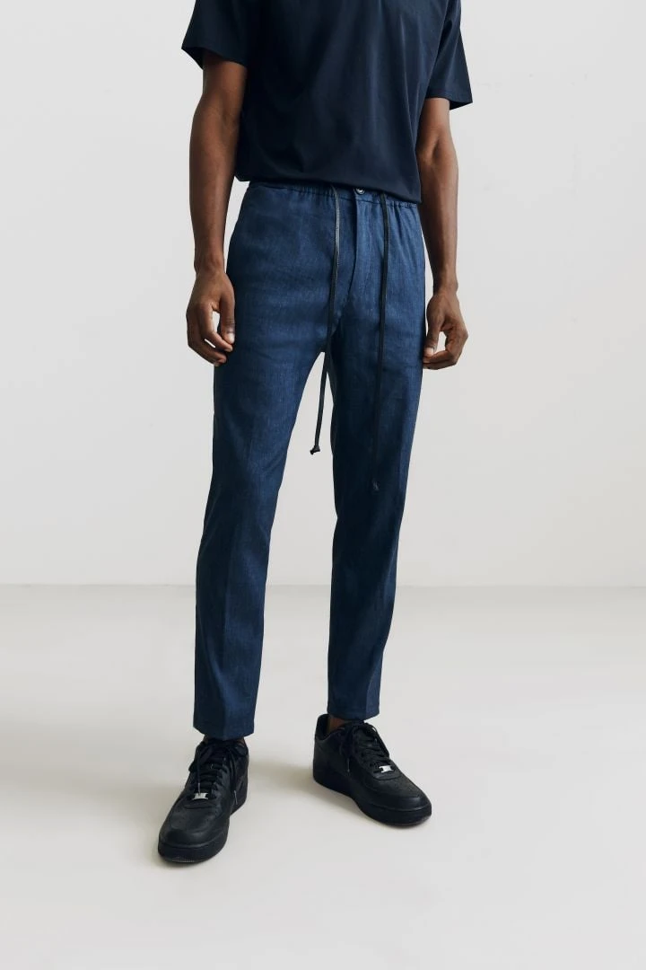 Jogpants Aus Leinen-Mix Blau 3 Jogpants Aus Leinen-Mix Blau