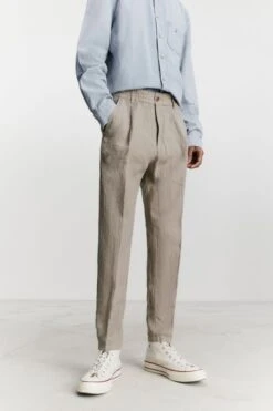 DRYKORN Bundfaltenhose Aus Reinem Leinen Beige