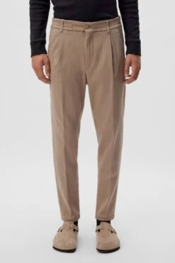 Casual Hose Mit Bundfalte Aus Jersey Braun