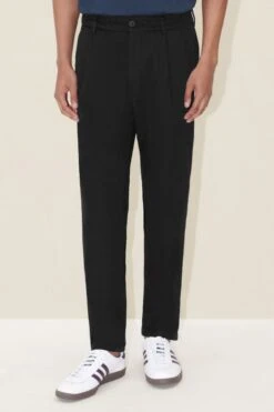 DRYKORN Casual Hose Mit Bundfalte Aus Double-face Jersey Schwarz