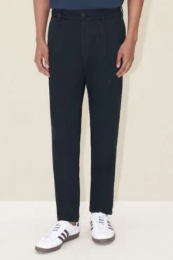 DRYKORN Casual Hose Mit Bundfalte Aus Double-face Jersey Blau