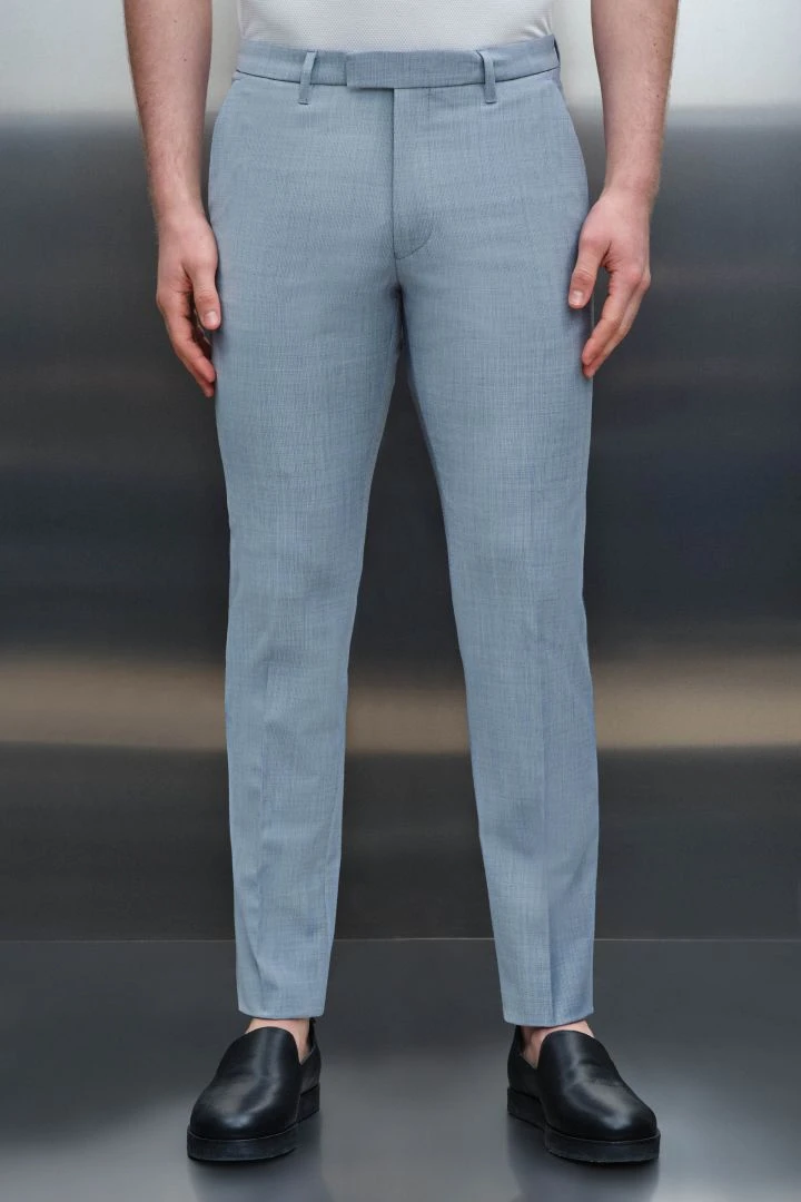 Slim Fit Hose Aus Woll-Mix Blau 3 Slim Fit Hose Aus Woll-Mix Blau