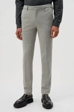 DRYKORN Slim Fit Hose Aus Baumwoll-Viskose-Mix Mit Struktur Grau