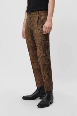 Drykorn Geschäft 5 Animal Jacquard Bundfaltenhose Braun