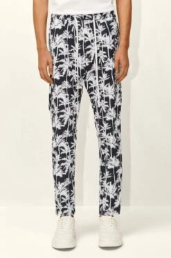 DRYKORN Jogpants Mit Palmen-Print Blau