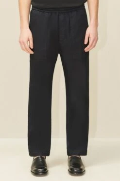 DRYKORN Tunnelzughose Mit Geradem Bein Aus Beschichteter Baumwolle Schwarz