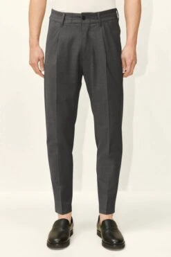 Casual Hose Mit Bundfalte Aus Bi-Stretch Grau