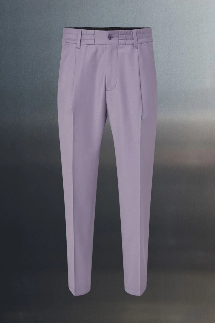 Casual Hose Mit Bundfalte Aus Bi-Stretch Lila 8 Casual Hose Mit Bundfalte Aus Bi-Stretch Lila - Image 6