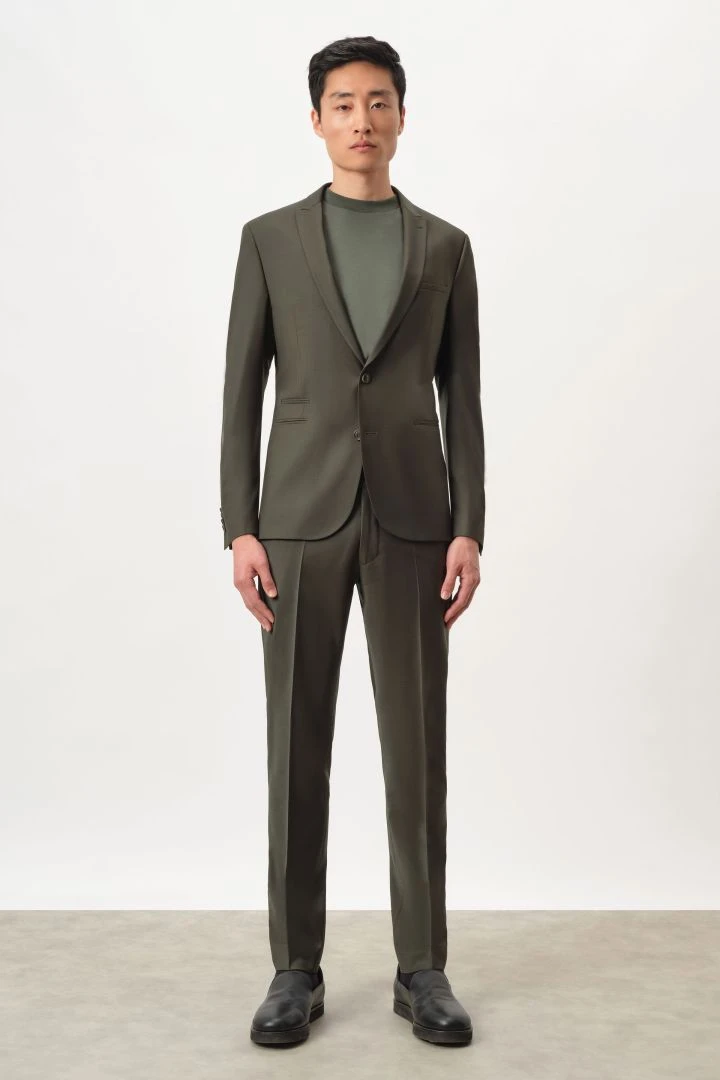 Klassische Slim Fit Hose Mit Bi-Stretch Grün 7 Klassische Slim Fit Hose Mit Bi-Stretch Grün - Image 5