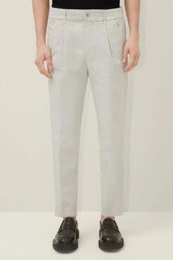 DRYKORN Casual Hose Mit Bundfalte Aus Bi-Stretch Baumwolle Grau