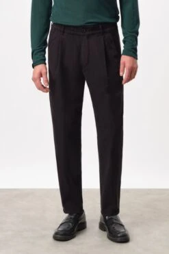 DRYKORN Casual Hose Mit Bundfalte In Twill Mit Garment-Dye Schwarz