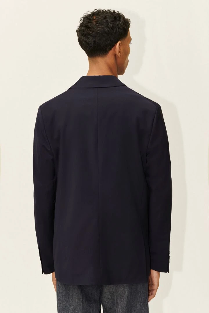 Doppelreiher Aus Stretch-Wolle Blau 5 Doppelreiher Aus Stretch-Wolle Blau - Image 3