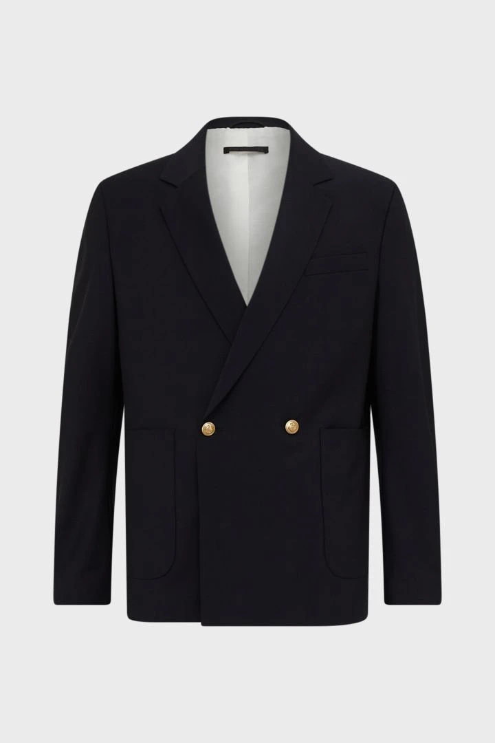 Doppelreiher Aus Stretch-Wolle Blau 7 Doppelreiher Aus Stretch-Wolle Blau - Image 5