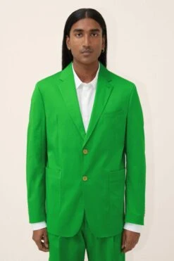 Klassisches Sakko Aus Baumwolle Grün