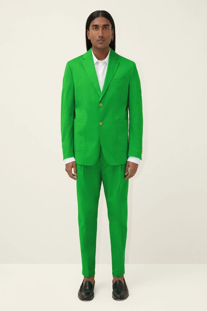 Klassisches Sakko Aus Baumwolle Grün 4 Klassisches Sakko Aus Baumwolle Grün - Image 2