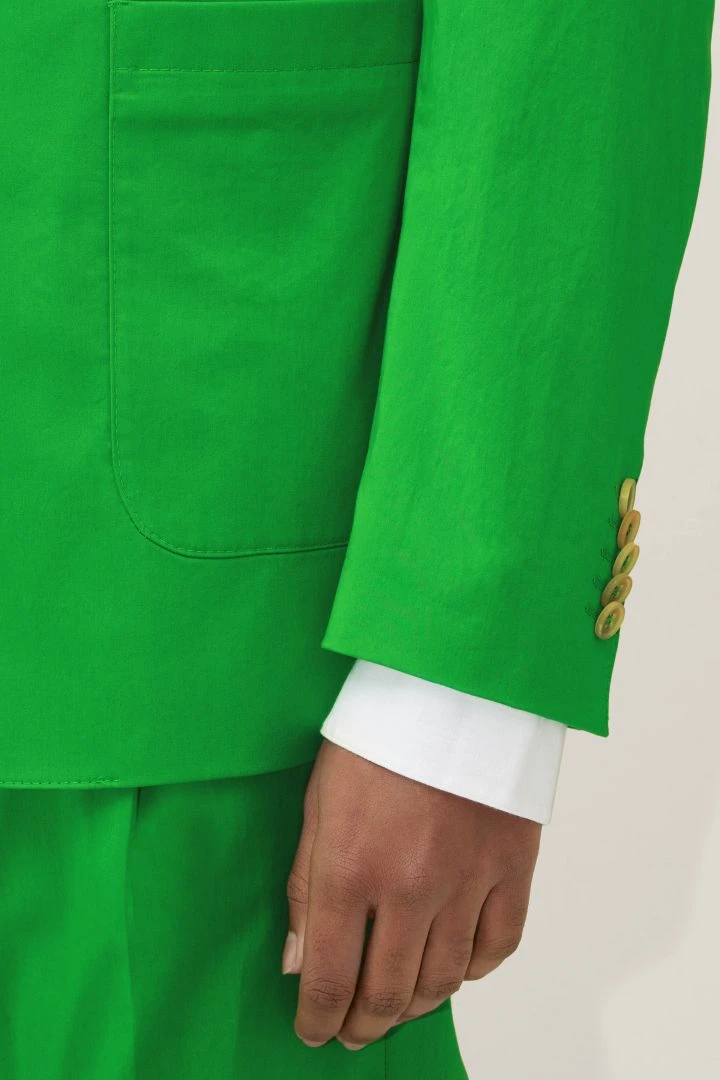 Klassisches Sakko Aus Baumwolle Grün 6 Klassisches Sakko Aus Baumwolle Grün - Image 4