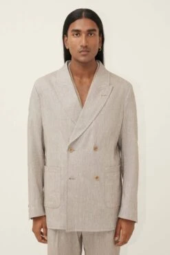 DRYKORN Zweireiher Sakko Aus Leinen-Mix Braun