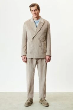 DRYKORN Zweireihiges Sakko Aus Softem Cord Beige