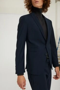 Slim Fit Sakko Blau