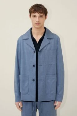 DRYKORN Hemdiges Sakko Aus Woll-Viskose-Mix Blau