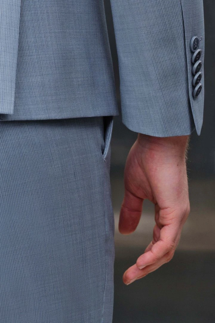 Skinny Fit Sakko Mit Receceltem Polyester Blau 7 Skinny Fit Sakko Mit Receceltem Polyester Blau - Image 5