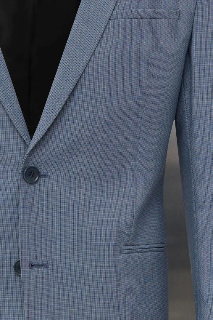 Skinny Fit Sakko Mit Receceltem Polyester Blau 9 Skinny Fit Sakko Mit Receceltem Polyester Blau - Image 7