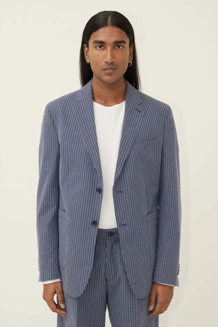 DRYKORN Klassiches Sakko In Streifen Dessin Blau 3 DRYKORN Klassiches Sakko In Streifen Dessin Blau