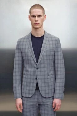 Skinny Fit Sakko Aus Bi-Stretch Blau