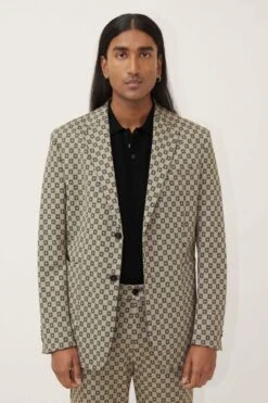 DRYKORN Klassisches Sakko Mit Geometrischem Muster Braun