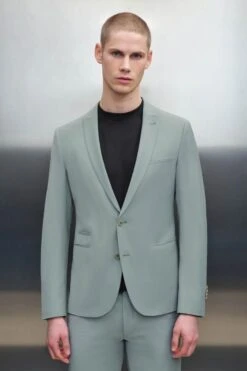 Skinny Fit Sakko Aus Bi-Strech Grün