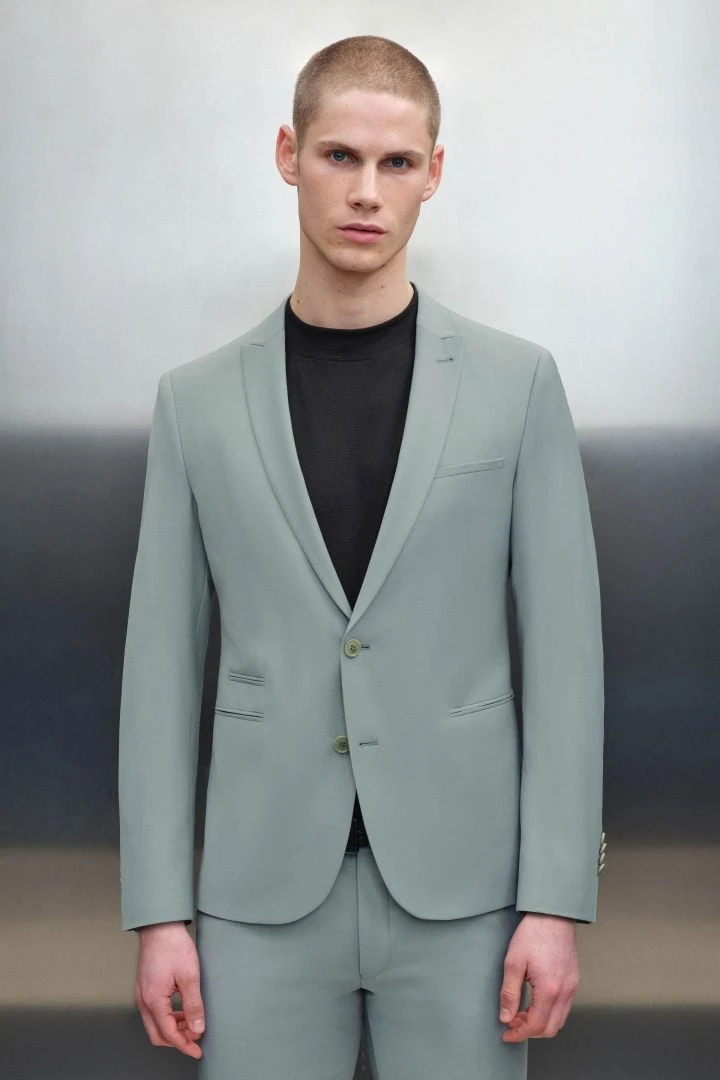 Skinny Fit Sakko Aus Bi-Strech Grün 3 Skinny Fit Sakko Aus Bi-Strech Grün