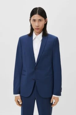 Skinny Fit Sakko Aus Bi-Stretch Wolle Blau