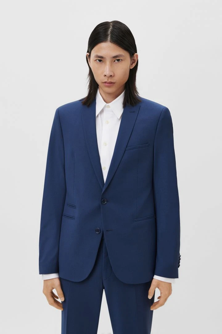 Skinny Fit Sakko Aus Bi-Stretch Wolle Blau 2 Skinny Fit Sakko Aus Bi-Stretch Wolle Blau