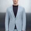 Skinny Fit Sakko Aus Bi-Strech Blau