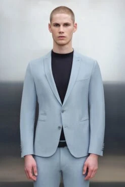Skinny Fit Sakko Aus Bi-Strech Blau