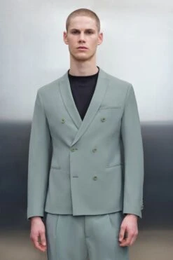 Bi-Stretch Zweireiher-Sakko Grün