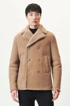 Caban Mit Reverskragen In Lammfell Braun