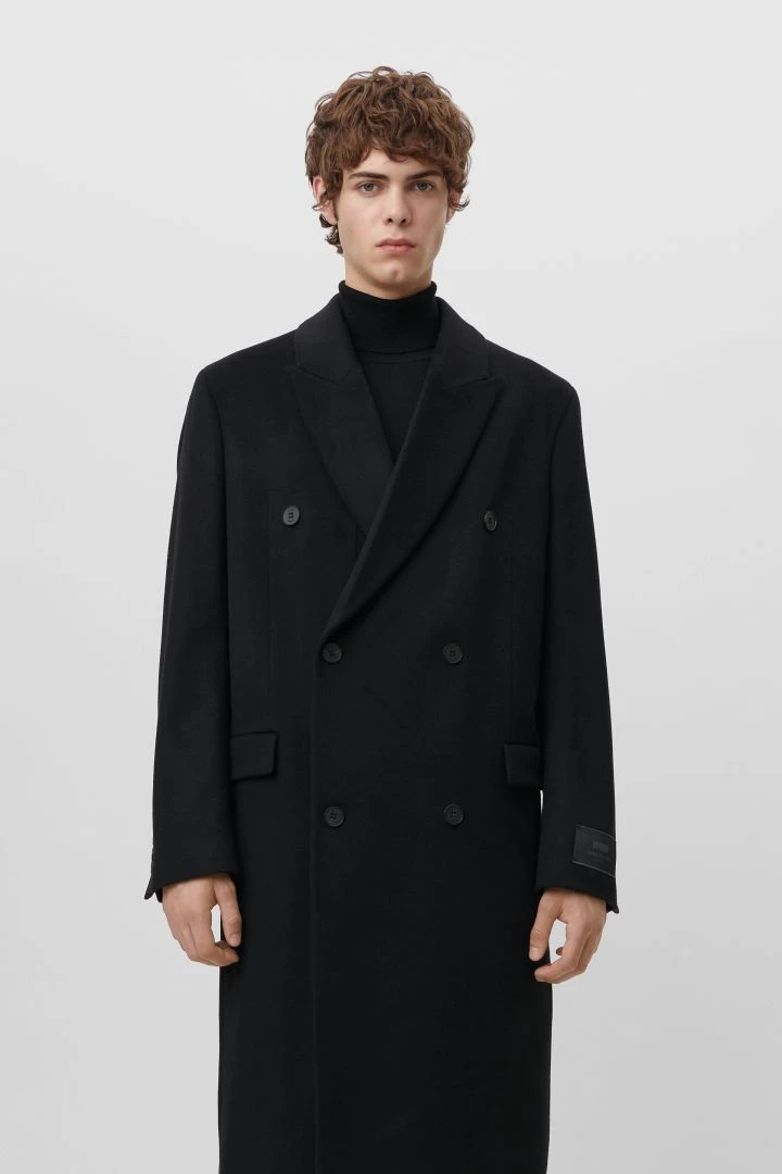 Zweireihiger Reversmantel In Kaschmir-Mix Schwarz 3 Zweireihiger Reversmantel In Kaschmir-Mix Schwarz