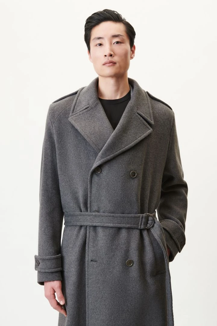 DRYKORN Trenchcoat Mit Gürtel In Italienischem Woll-Mix Grau 5 DRYKORN Trenchcoat Mit Gürtel In Italienischem Woll-Mix Grau - Image 3