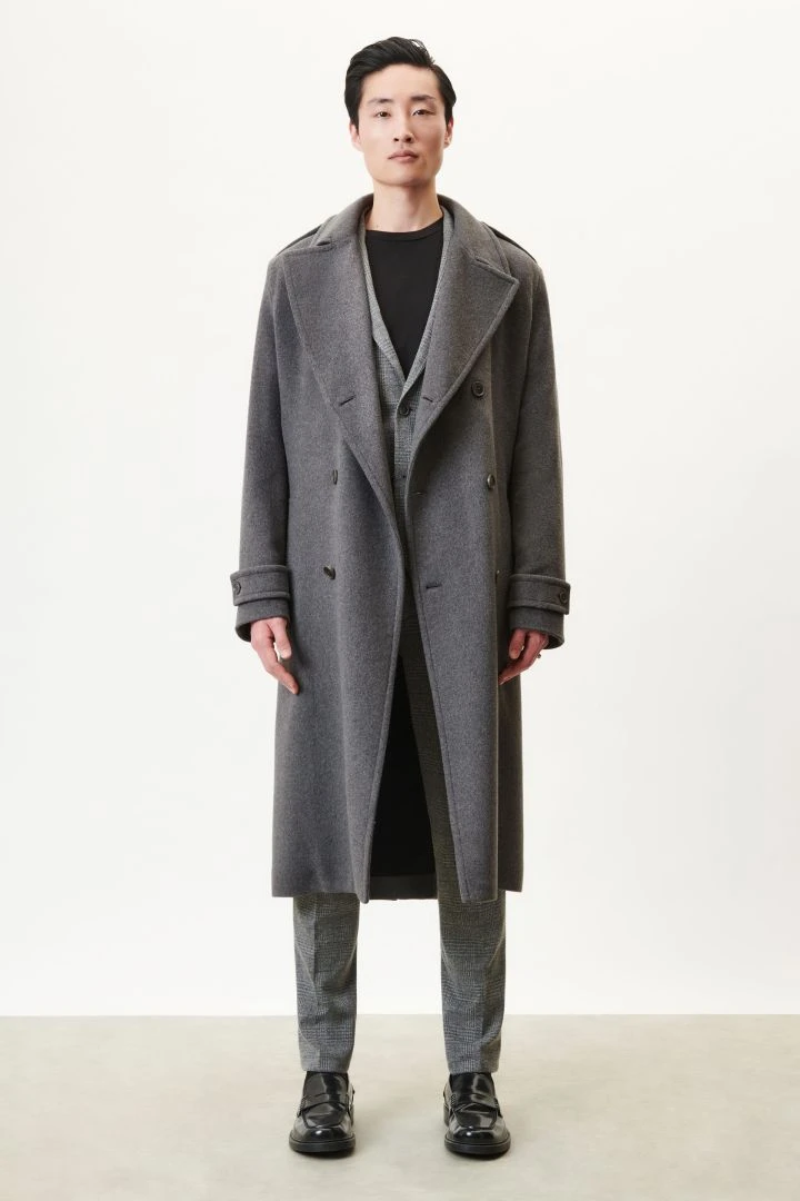 DRYKORN Trenchcoat Mit Gürtel In Italienischem Woll-Mix Grau 3 DRYKORN Trenchcoat Mit Gürtel In Italienischem Woll-Mix Grau