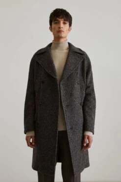 Mantel Aus Woll-Mix Grau