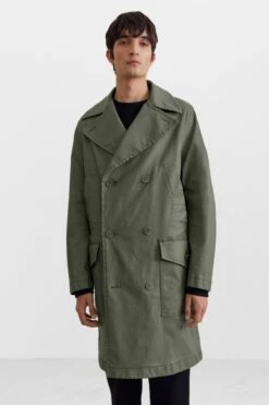 Doppelreiher Aus Beschichteter Baumwolle Oliv