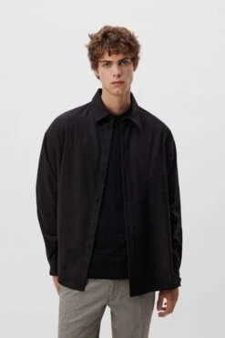 Loose Flanell Hemd Schwarz