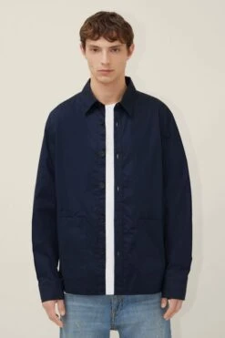 DRYKORN Casual Hemd Mit Aufgesetzten Taschen Blau