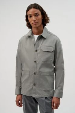 Drykorn Geschäft 38 Langarmhemd Mit Aufgesetzten Taschen Grau